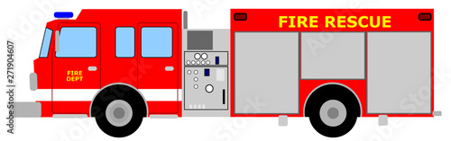 Vector illustration of an american fire truck as an emergency vehicle