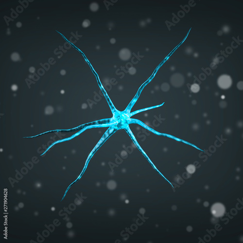 Wallpaper Mural 3D illustration. glowing neuron. The nerve cell of the brain Torontodigital.ca