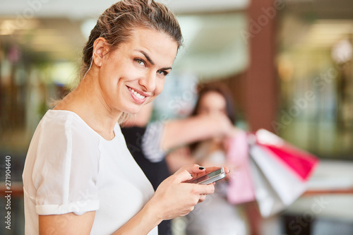 Woman uses a smartphone app