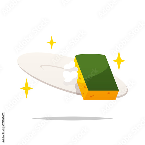 Dishwashing with sponge