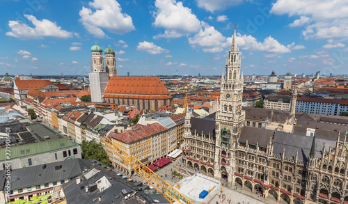 Munich, Germany - capital and largest city of the Baviera, Munich offers a wonderful mix of history and modernity. Here in particular its Unesco World Heritage old town seen from the Peterskirche