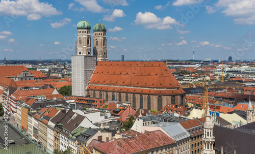 Munich, Germany - capital and largest city of the Baviera, Munich offers a wonderful mix of history and modernity. Here in particular its Unesco World Heritage old town seen from the Peterskirche