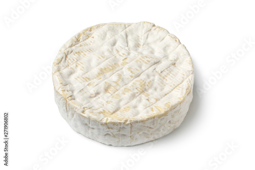 Single whole round french Brie cheese