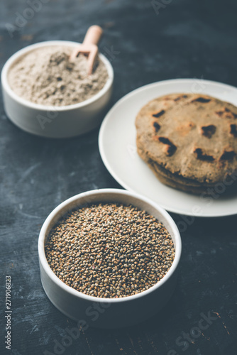 bajra / sorghum ki roti or pearl millet flat bread photo