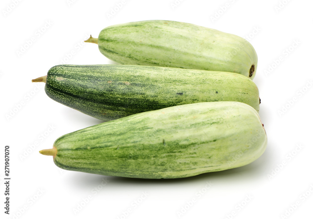Muskmelon (yangjiaomitianguo) on white background Muskmelon (yangjiaomitianguo) on white background