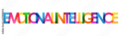 EMOTIONAL INTELLIGENCE rainbow vector typography concept banner