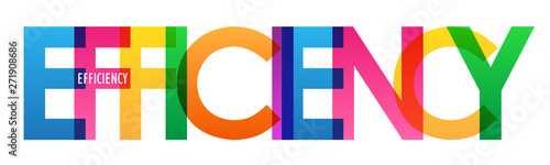 EFFICIENCY rainbow vector typography concept banner
