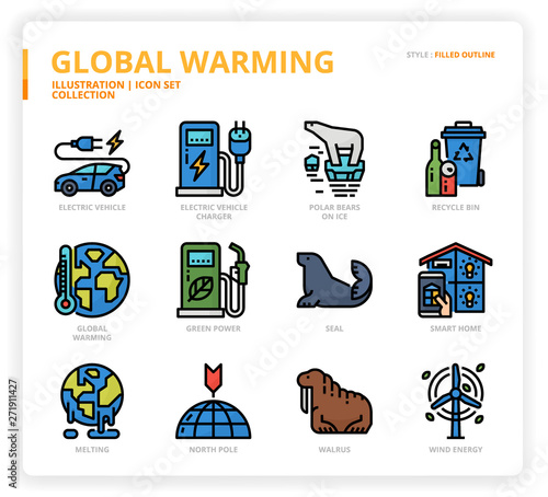 Global Warming icon set