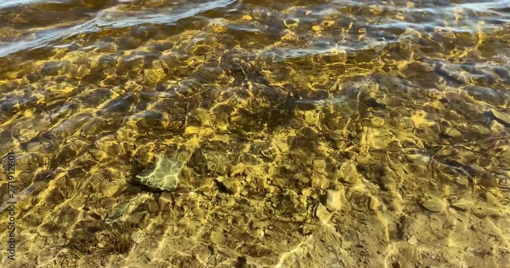 Close up view of clear shallow water, 4K. Close up view of clear shallow water, 4K.