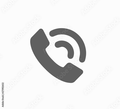 Monochrome vector icon - Incoming call close-up insulated. Web icon for smartphone and website. Telephone tube - flat design