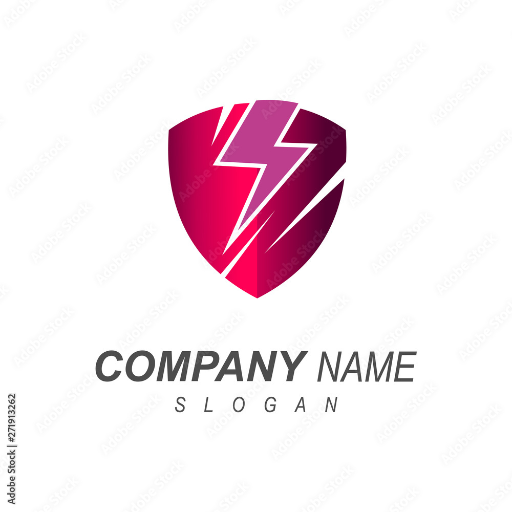logo shield and lightning with a simple look, the logo is ready for use logo shield and lightning with a simple look, the logo is ready for use
