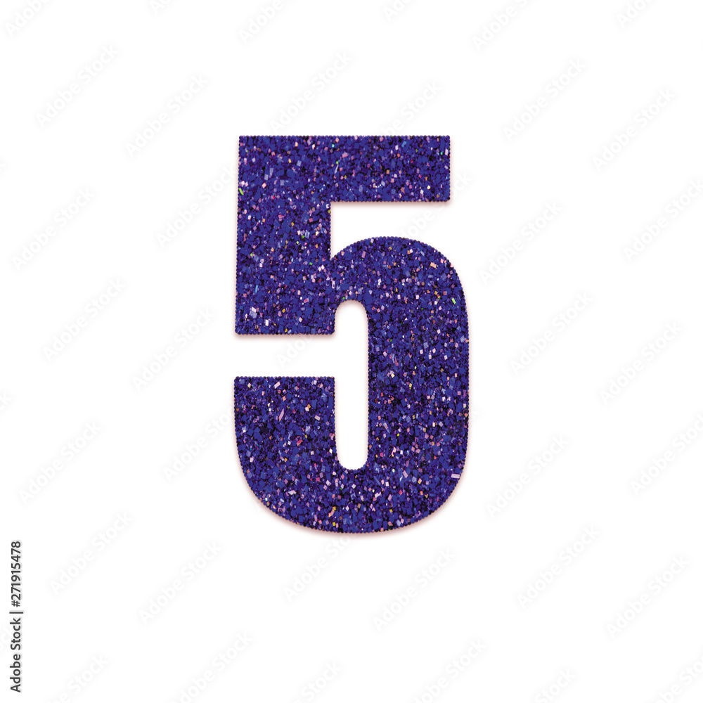 Gold glitter alphabet number 5. Gold glitter alphabet number 5.