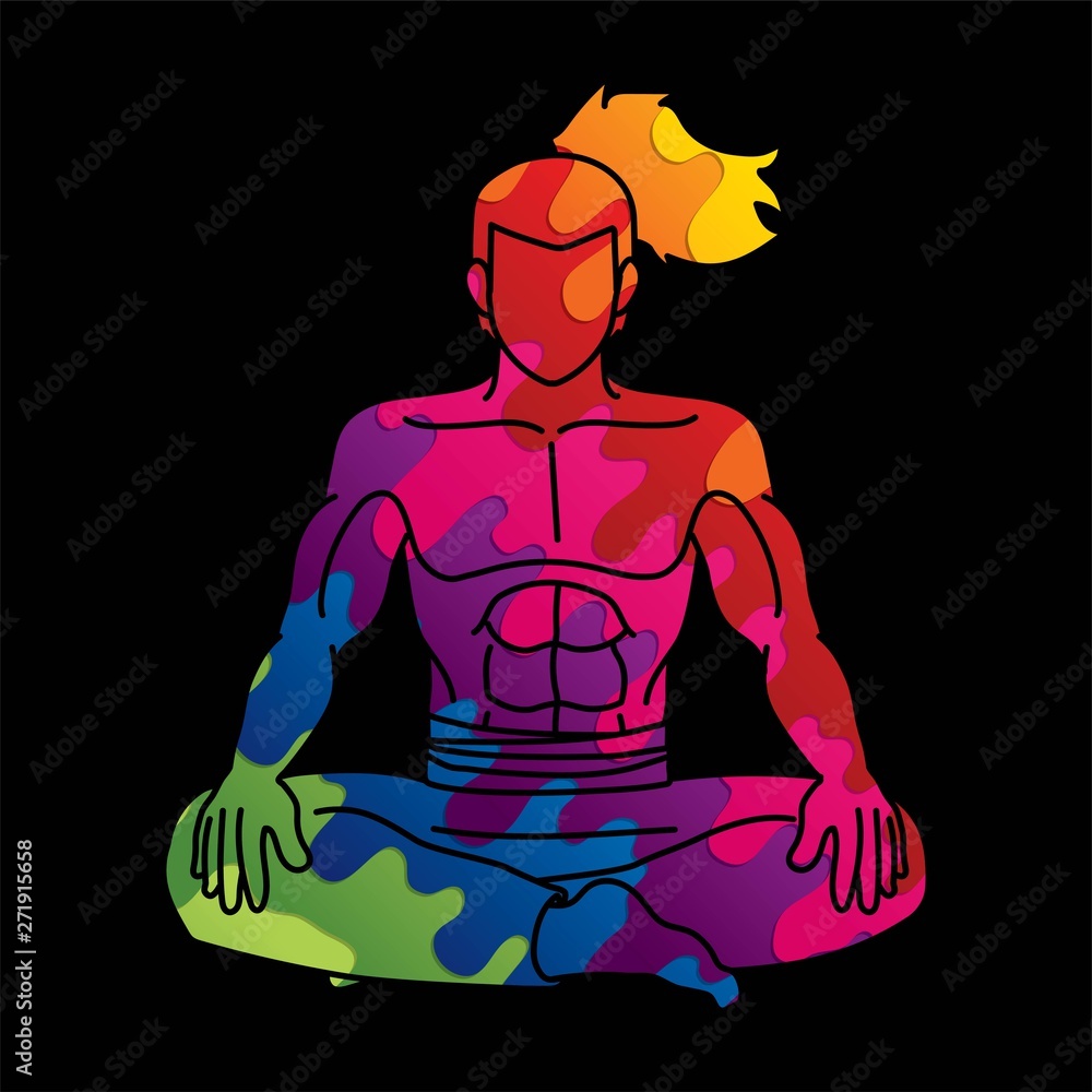 Samurai warrior sitting cartoon graphic vector. Samurai warrior sitting cartoon graphic vector.