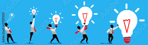 Man develops and presents, new idea.