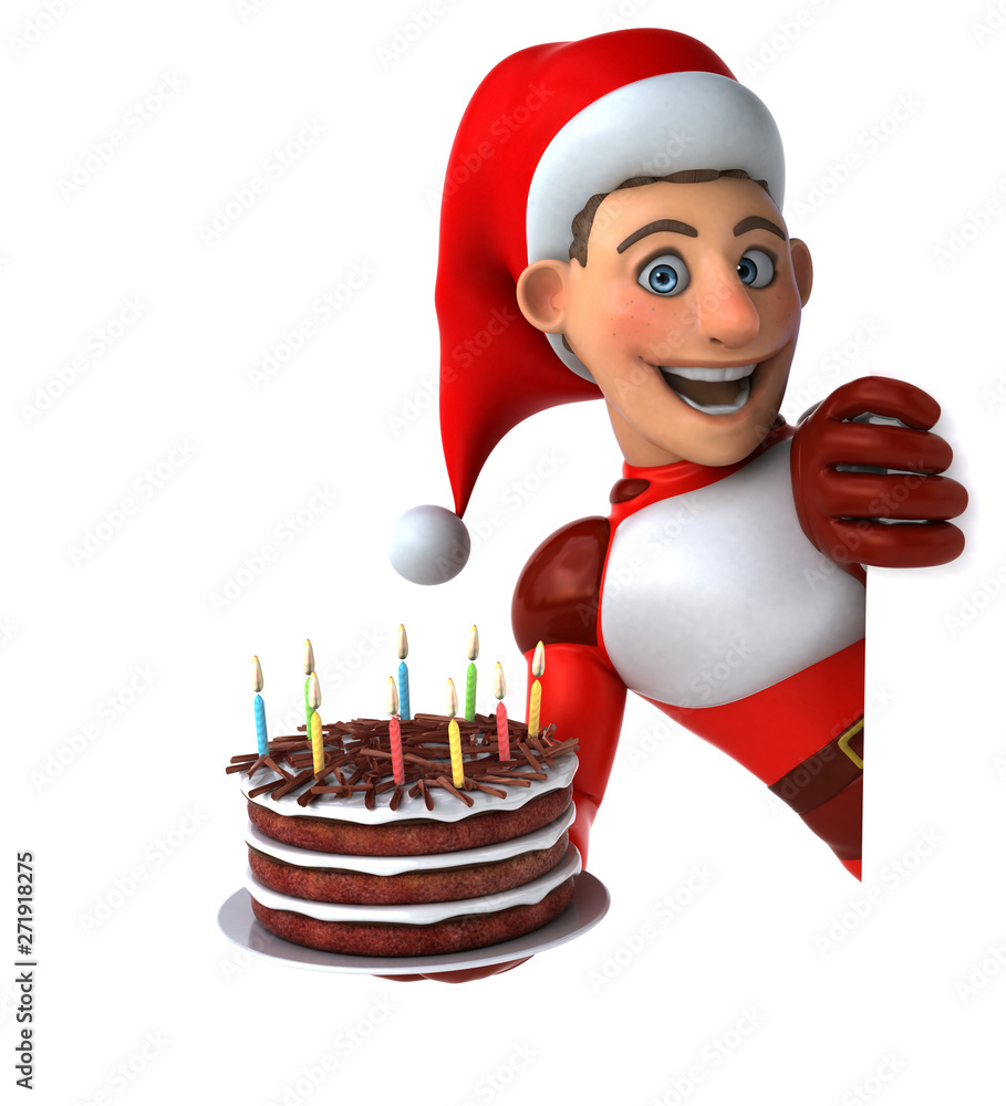 Fun Super Santa Claus - 3D Illustration Fun Super Santa Claus - 3D Illustration