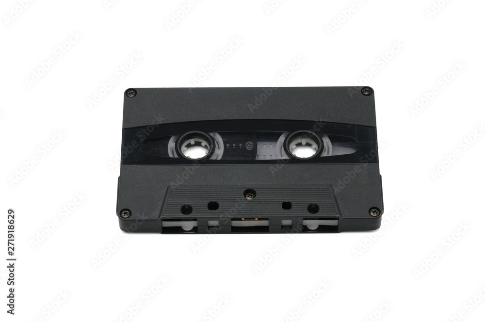 Fototapeta premium Compact audio tapes for magnetic recording on a white background.Compact cassettte