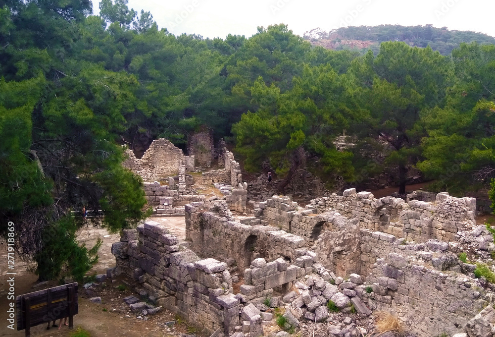 Phaselis ancient city an natural park in Antalya