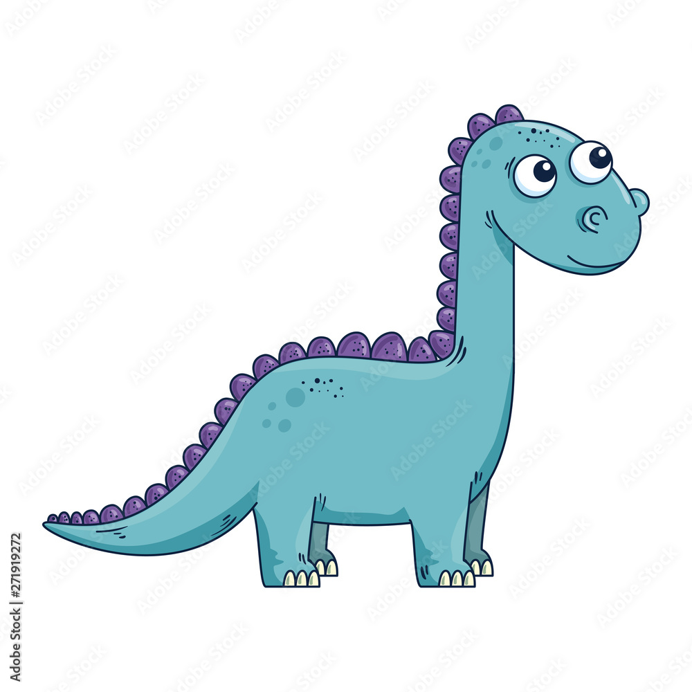 Naklejka premium cute dinosaur comic character icon