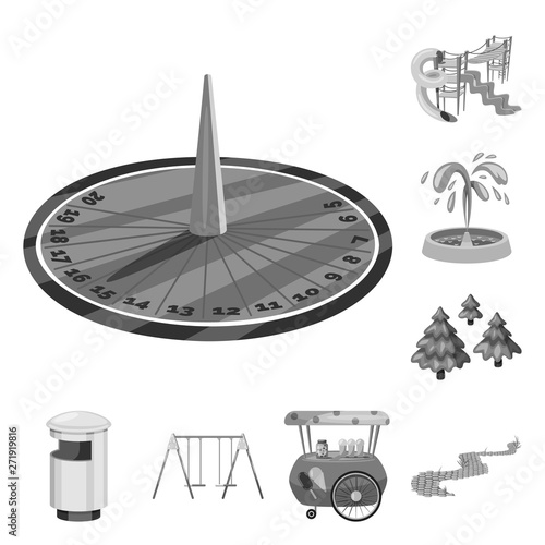 Vector design of park and city icon. Set of park and street stock symbol for web.