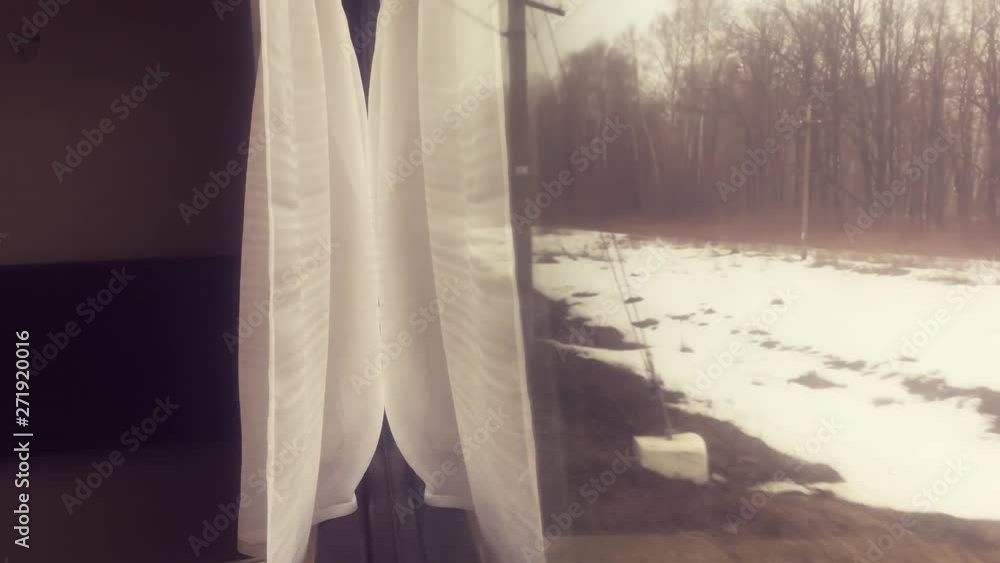 interior wagon winter snow forest outside the window railway carriage inside a railroad car. concept train journey travel. view beautiful from the window of a moving train railway Russia winter interior wagon winter snow forest outside the window railway carriage inside a railroad car. concept train journey travel. view beautiful from the window of a moving train railway Russia winter