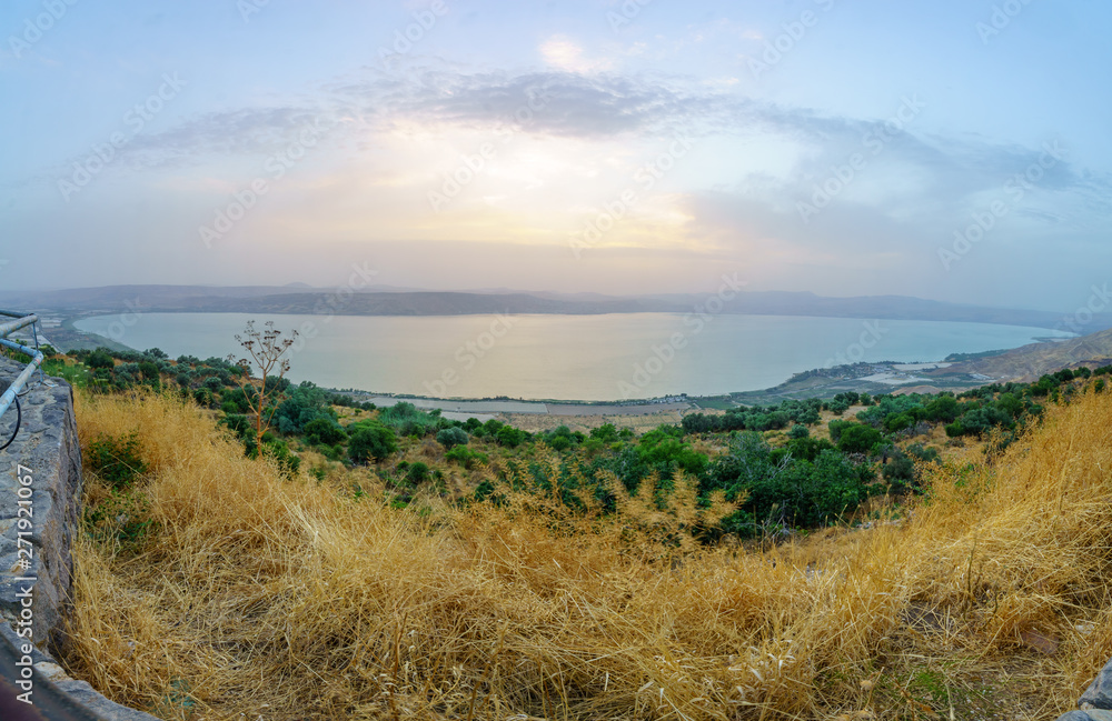 Sunset view of the Sea of Galilee