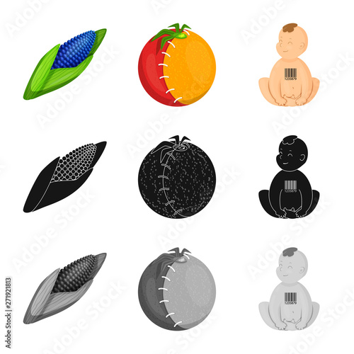 Vector illustration of test and synthetic sign. Set of test and laboratory vector icon for stock.