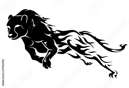 Cheetah Abstract Flaming Leap