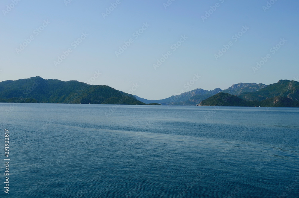 Clear water of the Mediterranean and yachts in Marmaris, Turkey