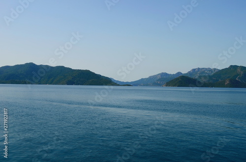 Clear water of the Mediterranean and yachts in Marmaris  Turkey