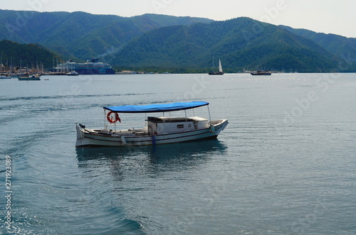 Clear water of the Mediterranean and yachts in Marmaris, Turkey