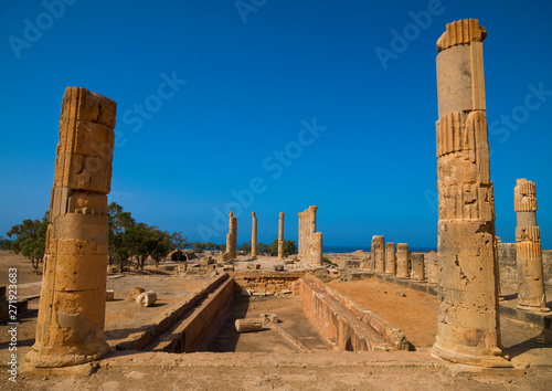 Villa of Columns In Ptolemais Ruins, Libya.. photo