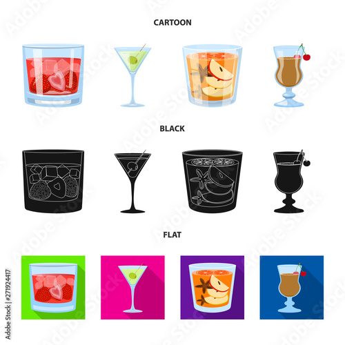 Wallpaper Mural Vector design of liquor and restaurant symbol. Set of liquor and ingredient stock vector illustration. Torontodigital.ca