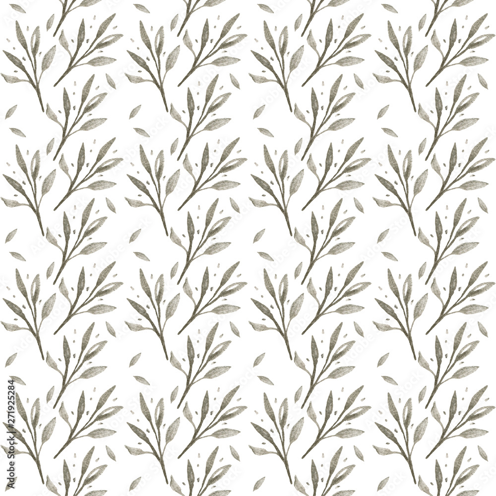 Naklejka premium watercolor hand drawn colorful flowers pattern. Black color clip art flowers, Doodle illustration on white background