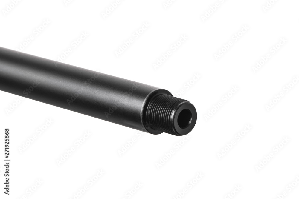 Fototapeta premium Modern sniper rifle isolated on white. Weapon for firing at long distances.