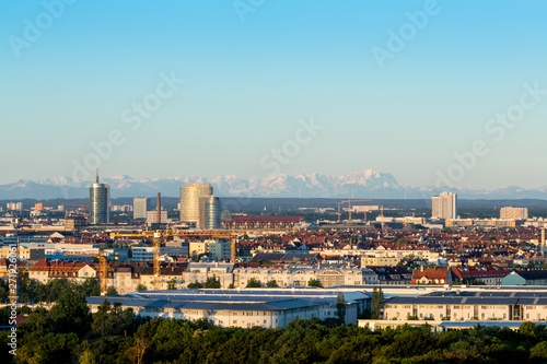 Southeast Munich in View from Olympia Park