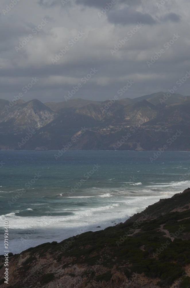 Coast of Mediterranean sea in Portoscuso, Carbonia-Iglesias, South Sardinia, Italy