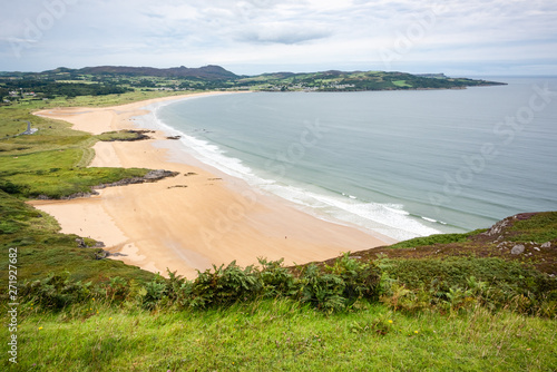 Looking down on Ballymastocker Strand from Croaghaun Mountain