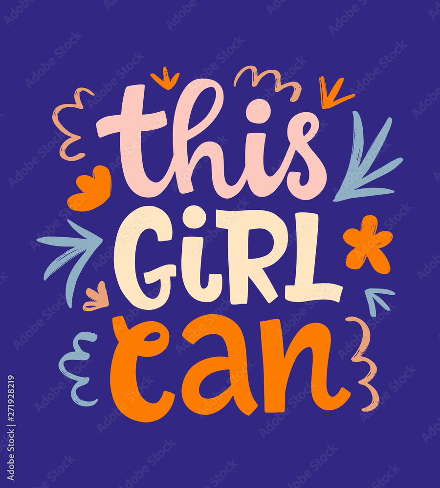 This girl can hand lettering vector design This girl can hand lettering vector design