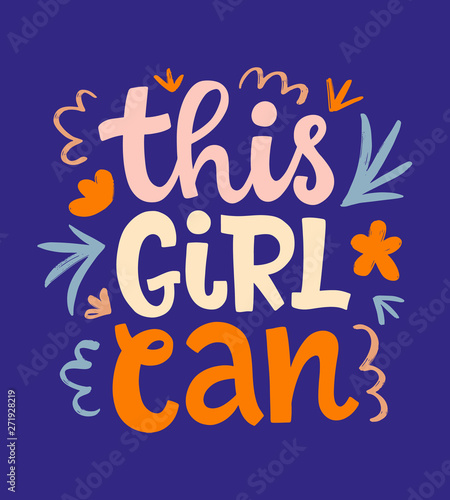 This girl can hand lettering vector design