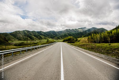 Beautiful Altai road in spring