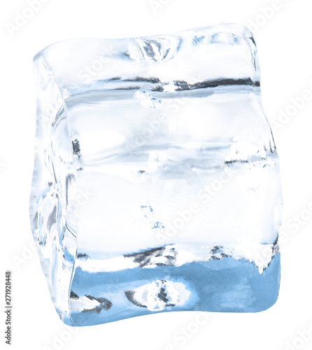 ice cubes isolated on white background. Clipping pats