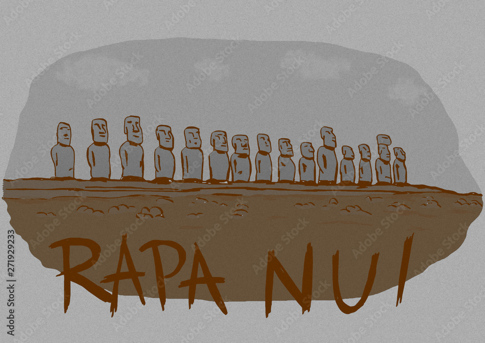 Fotografie Vintage Rapa Nui island