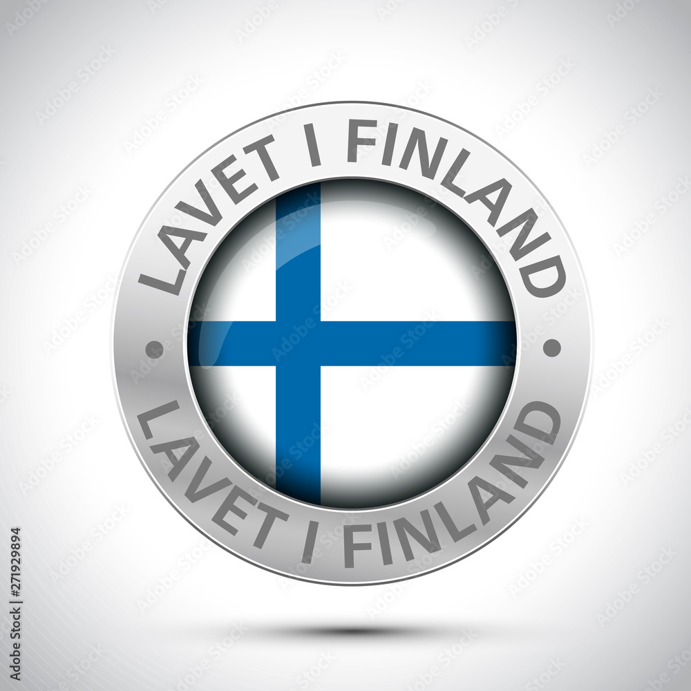 Fototapeta premium made in finland flag metal icon 