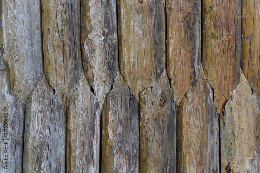 Fototapeta premium Frontal image of the texture of an old wood. Abstract textured wooden background.