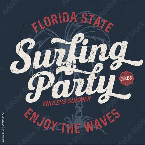Florida State / Surfing Party - Tee Design For Printing