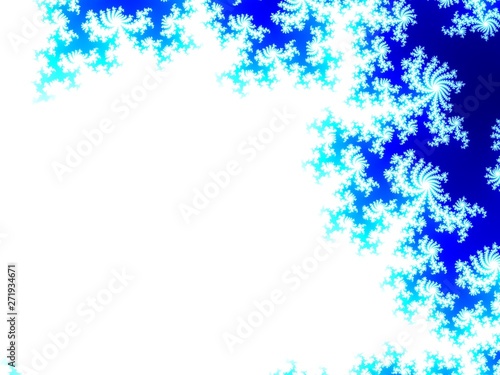 Fototapeta Naklejka Na Ścianę i Meble -  geometry winter snow crystal  background bright paint blue