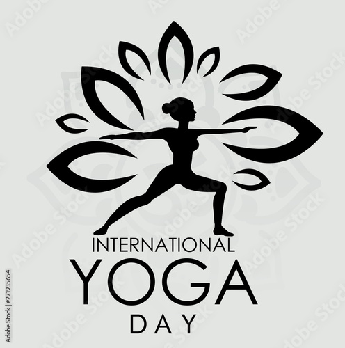 illustration of woman doing asana for International Yoga Day on 21st June - banner