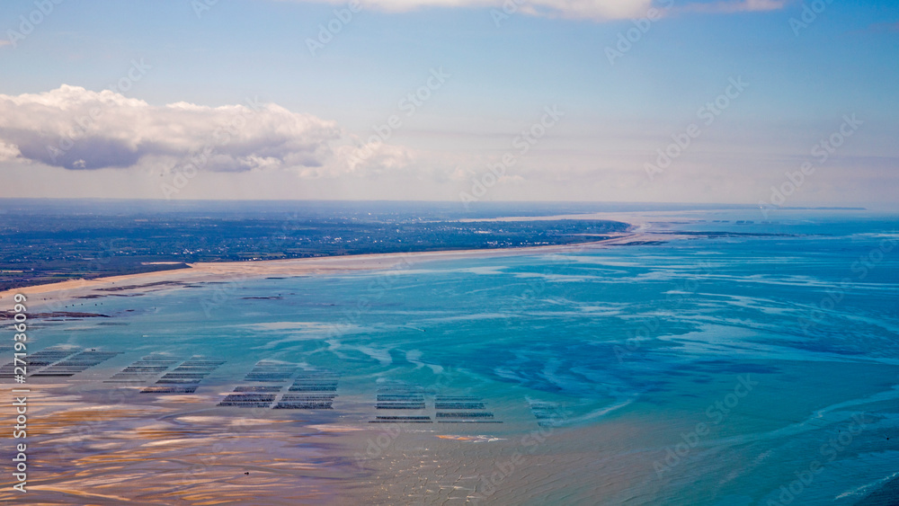 Obraz premium South normandy Saint Malo and le Mont saint Michel aerial view