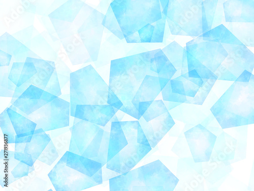 水彩 多角形の背景素材/青