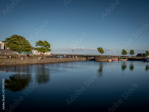 Galway Claddagh is a popular place in summer - travel photography © 4kclips